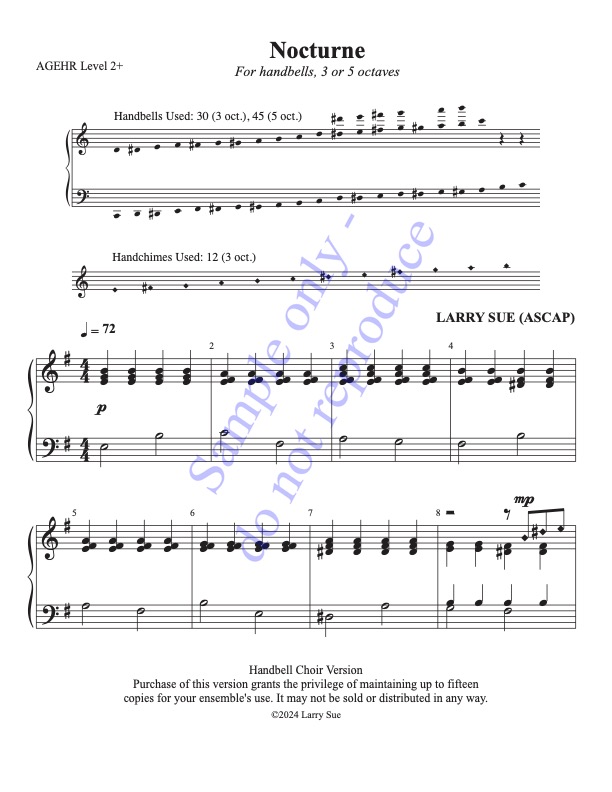 Nocturne (Handbells, 3/5 octaves), page 1