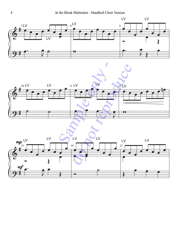 In the Bleak Midwinter (Handbells, 2 octaves, plus handchimes, 2 octaves, Level 2) - page 2