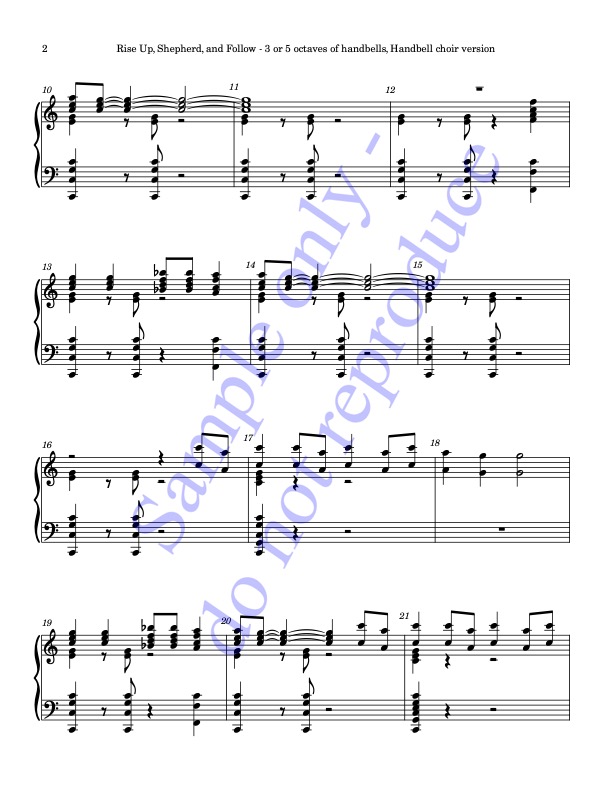 Rise Up Shepherd, and Follow (Handbells, 3/5 octaves, Level 3) - page 2