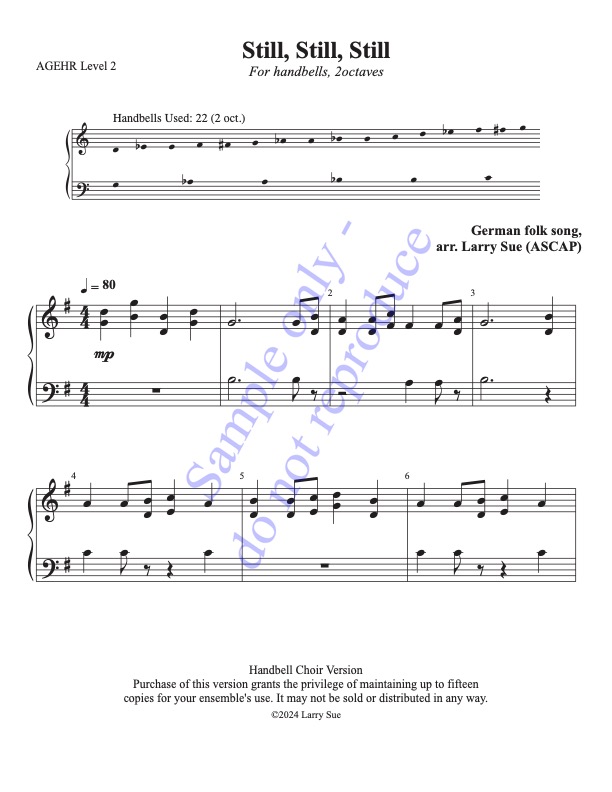 Still, Still, Still (Handbells, 2 octaves, Level 2) - page 1