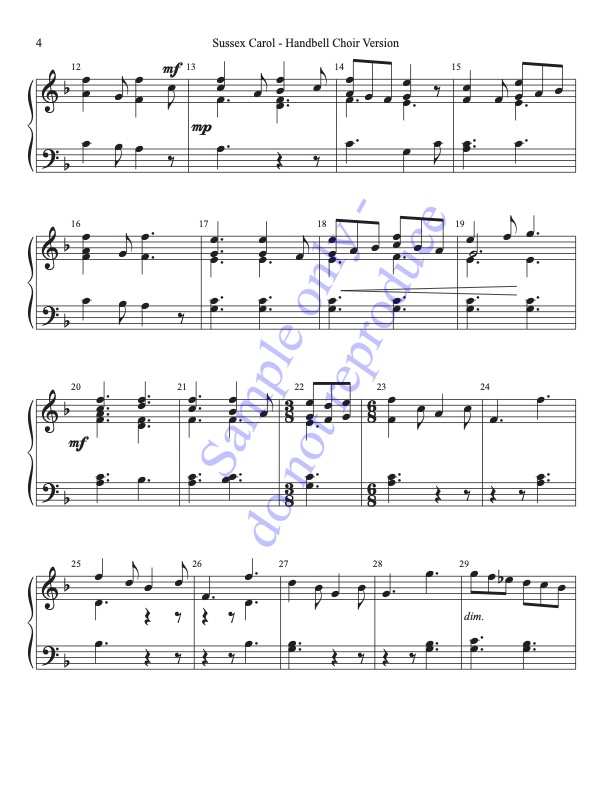 Sussex Carol (Handbells, 2 octaves, Level 3) - page 2