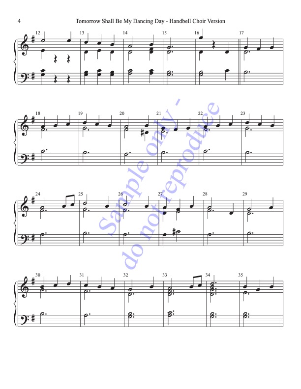 Tomorrow Shall Be My Dancing Day (Handbells, 2 octaves, Level 3-) - page 2