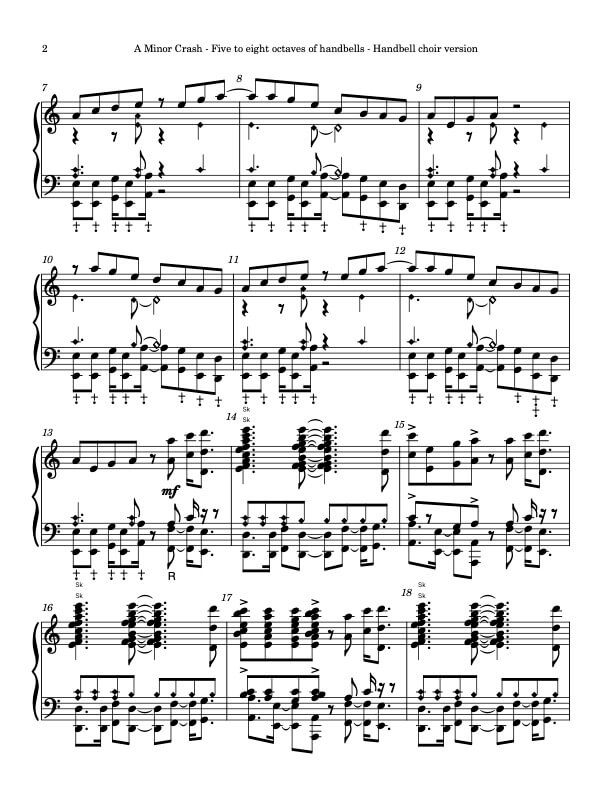 A Minor Crash (Handbells, 5-8 octaves, Level 4), page 2