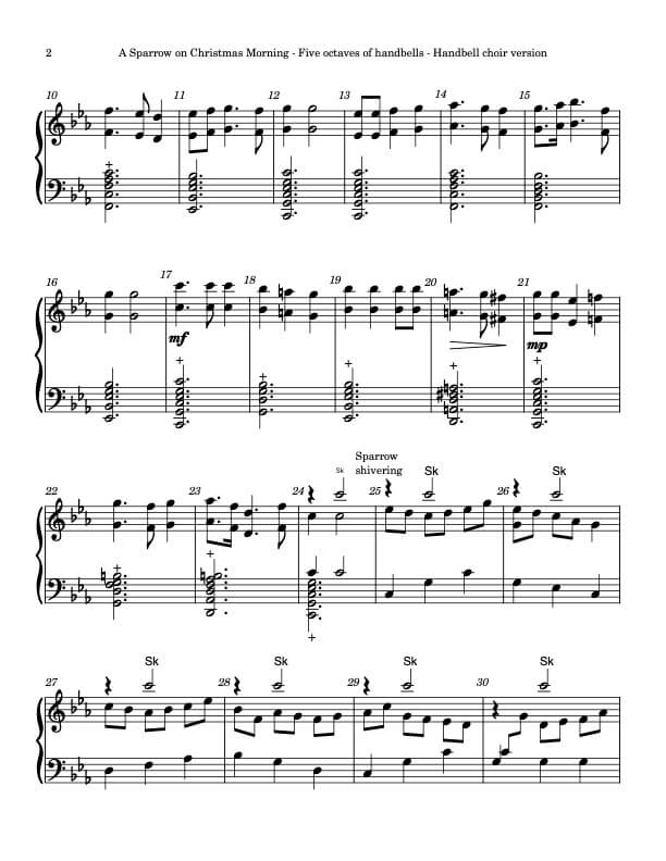 A Sparrow on Christmas Morning (3/5 octaves, Level 3+), page 2