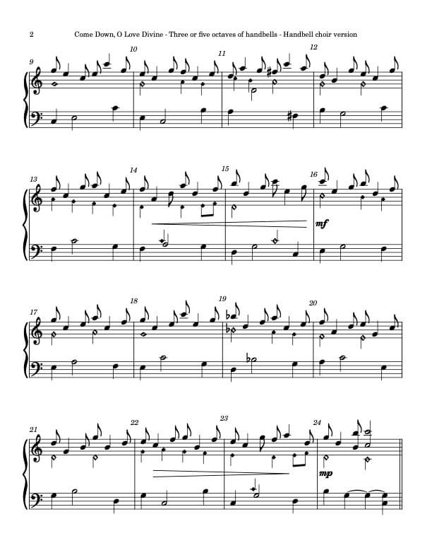 Come Down, O Love Divine (DOWN AMPNEY) (Handbells, 3/5 octaves, Level 3-), page 2