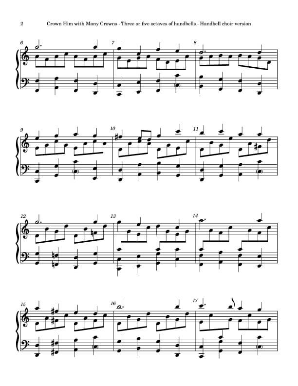 Crown Him with Many Crowns (DIADEMATA) (Handbells, 3/5 octaves, Level 2+), page 2