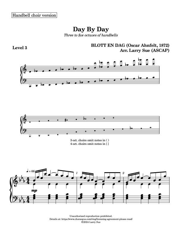 Day by Day (BLOTT EN DAG) (Handbells, 3-5 octaves, Level 3), page 1