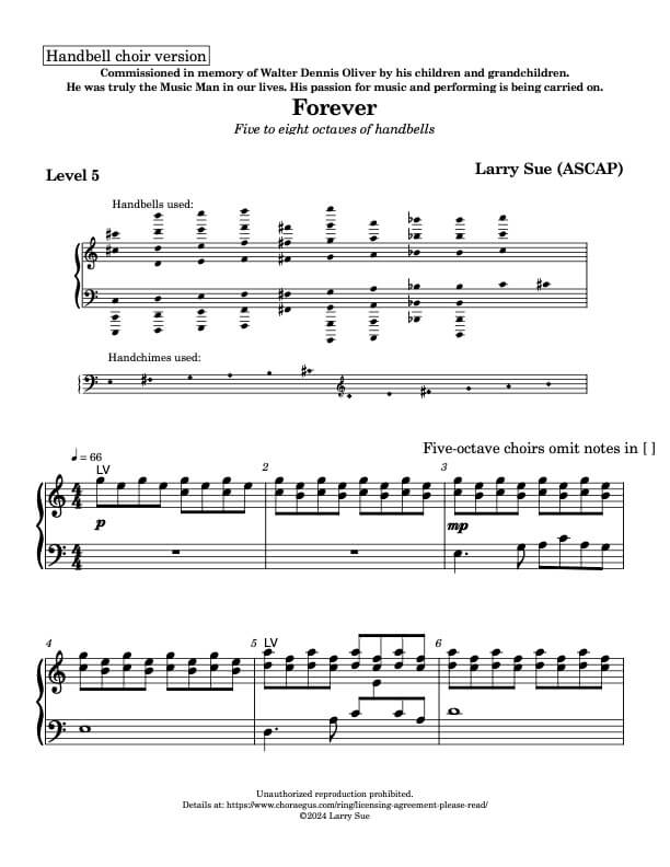 Forever (Handbells, 5-8 octaves, Level 5), page 1