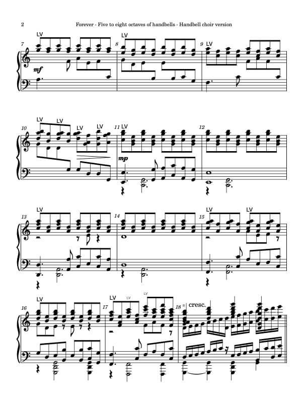 Forever (Handbells, 5-8 octaves, Level 5), page 2