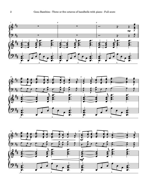 Gesu Bambino (Handbells, three or five octaves, Level 3) - page 2