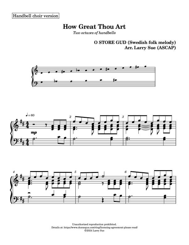 How Great Thou Art (Handbells, 2 octaves, Level 2+), page 1