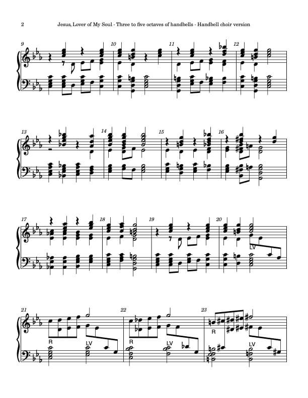 Jesus, Lover of My Soul (ABERYSTWYTH)(Handbells, 3 to 5 octaves, Level 3) – page 2