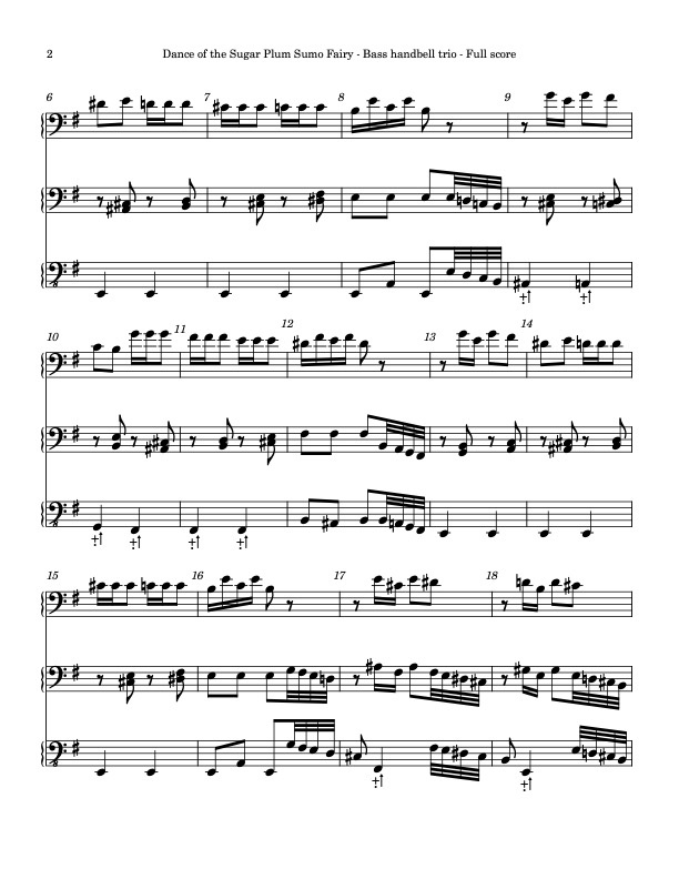 Dance of the Sugar Plum Sumo Fairy, bass handbell trio, page 2