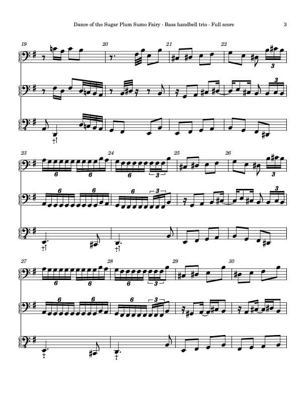 Dance of the Sugar Plum Sumo Fairy, bass handbell trio, page 3