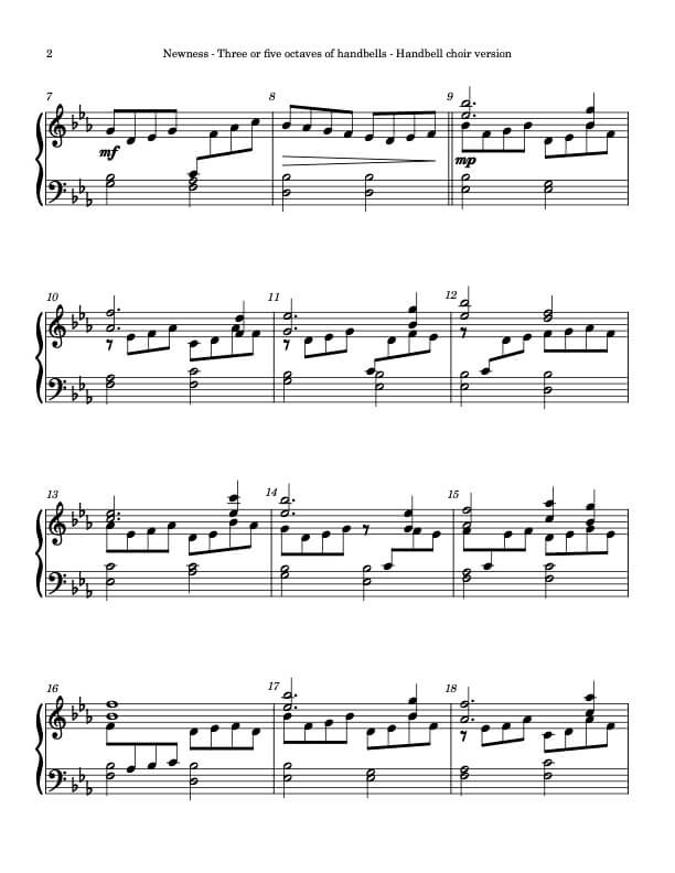 Newness (Handbells, 3 or 5 octaves, plus handchimes, 2 octaves, Level 2/3) - page 2