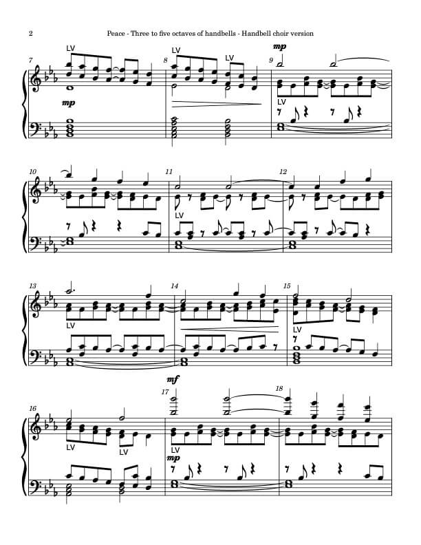 Peace (Handbells, 3 to 5 octaves, plus handchimes, 2 octaves, Level 2+) - page 2