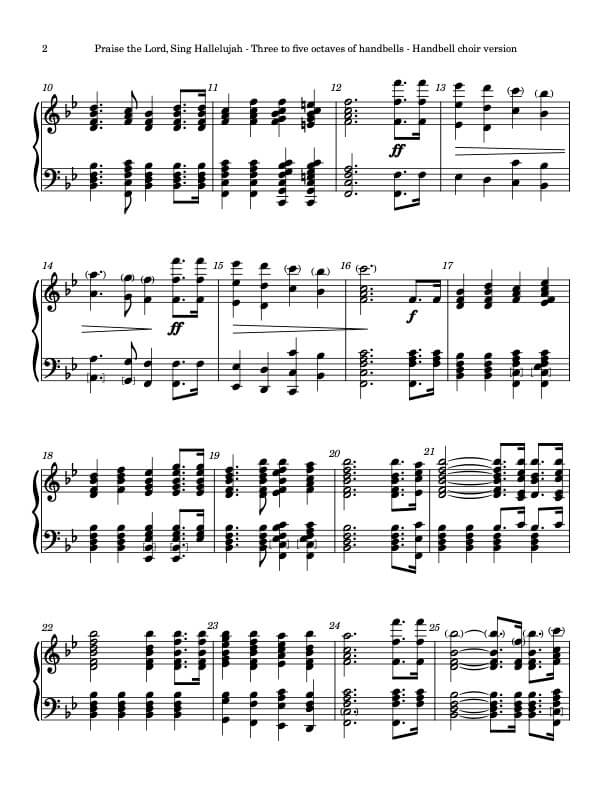 Praise the Lord, Sing Hallelujah (PRAISE JEHOVAH) (Handbells, 3-5 octaves, Level 2+), page 2