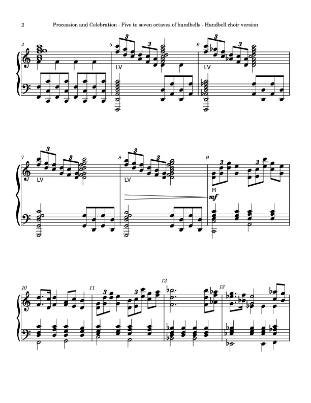 Procession and Celebration (Handbells, 5-7 octaves, plus handchimes, 2 octaves, Level 4) - page 4