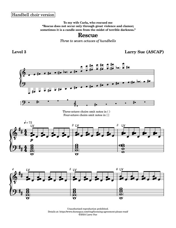 Rescue (Handbells, 3-7 octaves, Level 3), page 1