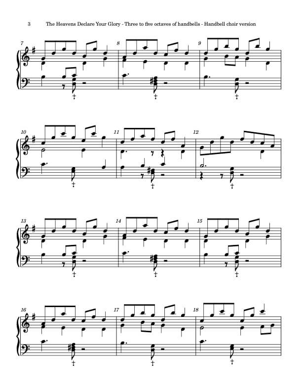 The Heavens Declare Your Glory (FAITHFUL) (Handbells, 3-5 octaves, Level 3), page 2