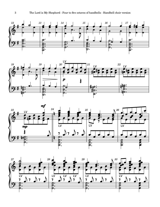 The Lord is My Shepherd (POLAND) (Handbells, 4/5 octaves, Level 3), page 2