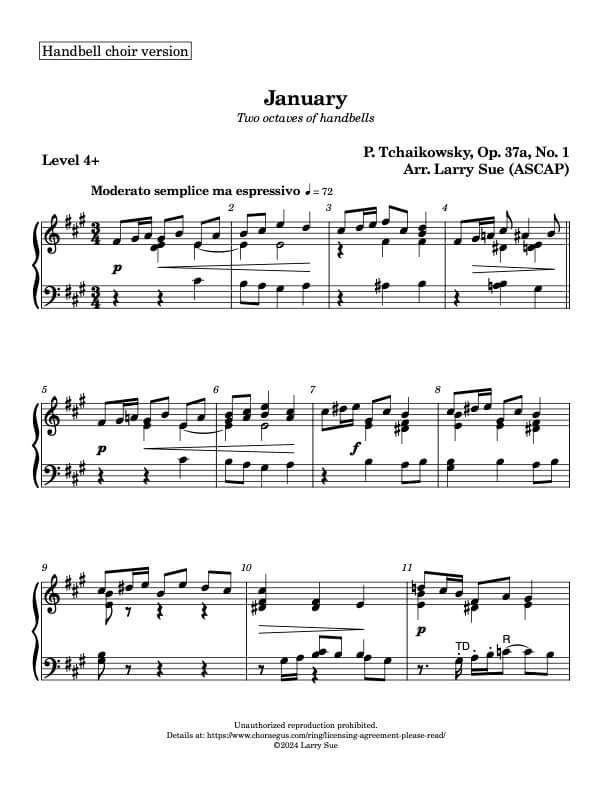 Tchaikovsky - The Seasons - January, page 1