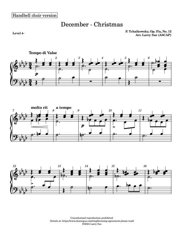 Tchaikovsky - The Seasons - December, page 1