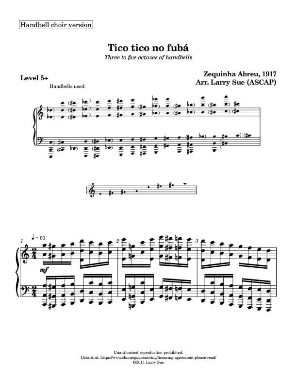 Tico Tico no fuba (Handbells, 5-7 octaves, Level 5+), page 1