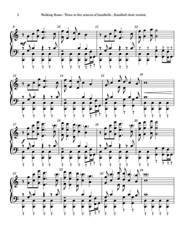 Walking Home (Handbells, 3-5 octaves), page 2