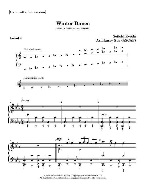 Winter Dance (Handbells, 5 octaves, Level 4), page 1