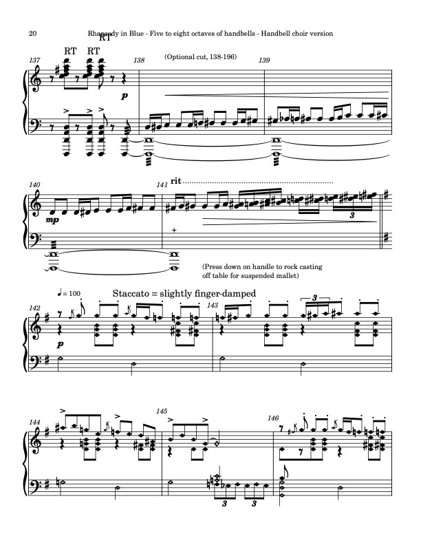 Rhapsody in Blue (Handbells, 5-8 octaves, plus handchimes, 5 octaves, Level 6+) - page 5