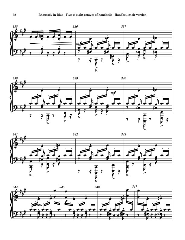 Rhapsody in Blue (Handbells, 5-8 octaves, plus handchimes, 5 octaves, Level 6+) - page 7