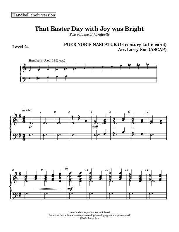 That Easter Day with Joy was Bright, page 1